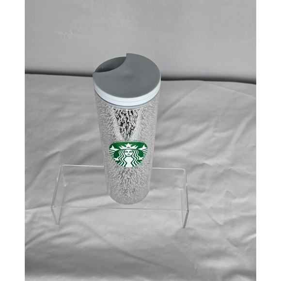 Starbucks Tumbler Platinum Bubbles White 2020 Acrylic 16oz New - Picture 4 of 7